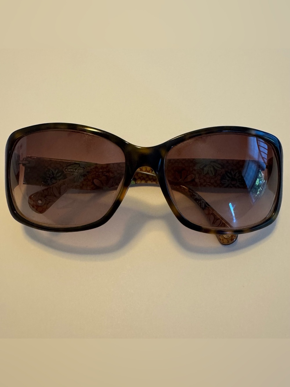 Vintage COACH Peony 5471 Tortoise Oversized Sunglasses